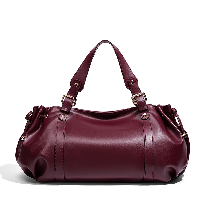 Designer 2026 Women's Vintage Pleated Tote Large Capacity Shoulder Bag Premium Leather Top Handle Purse Luxury Stylish Free Shipping - view 5