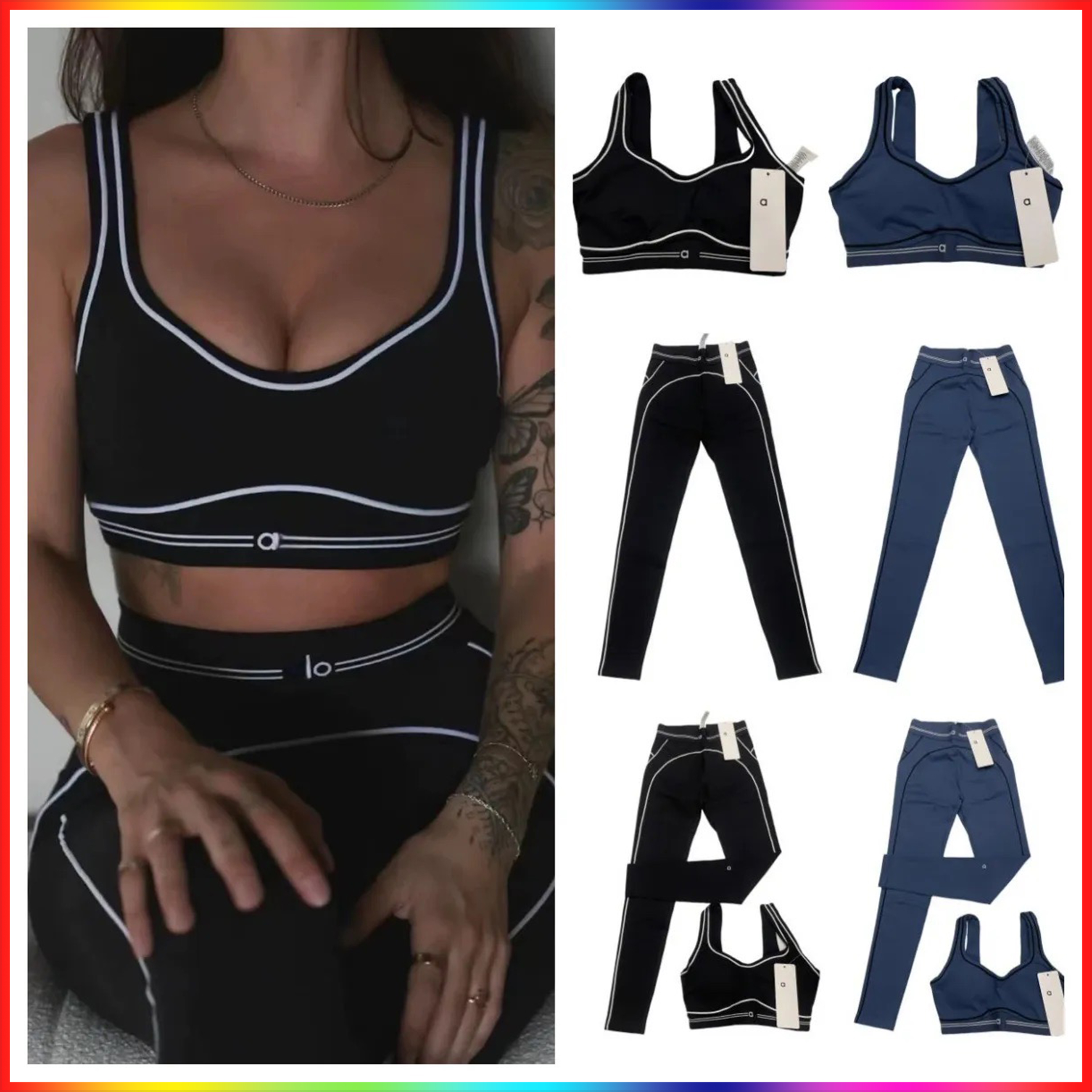 NEW 10A yoga exercise set 2 piece bra+pants sets high end minimalist sports clothing sportswear designer women gym bra leggings clothes Sets pilates