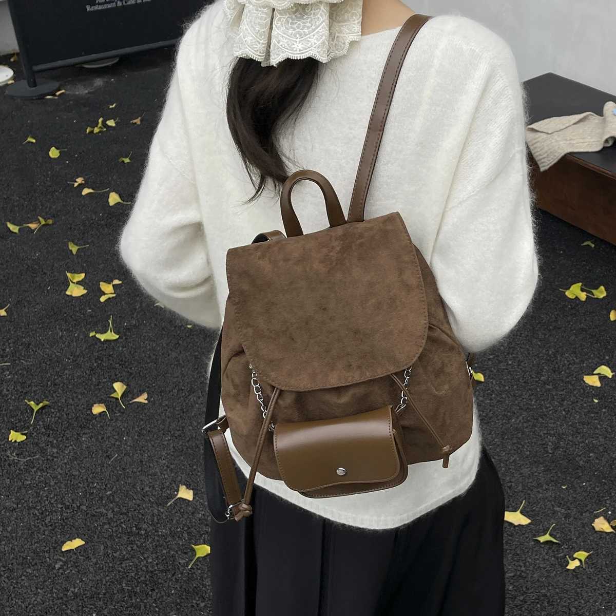 Preppy Style Backpack for Women 2025 New Autumn and Winter Accessible Niche HighEndB ackpackf orS mallP eopleF emaleS tudentsA ttendingC lassa ndC omm