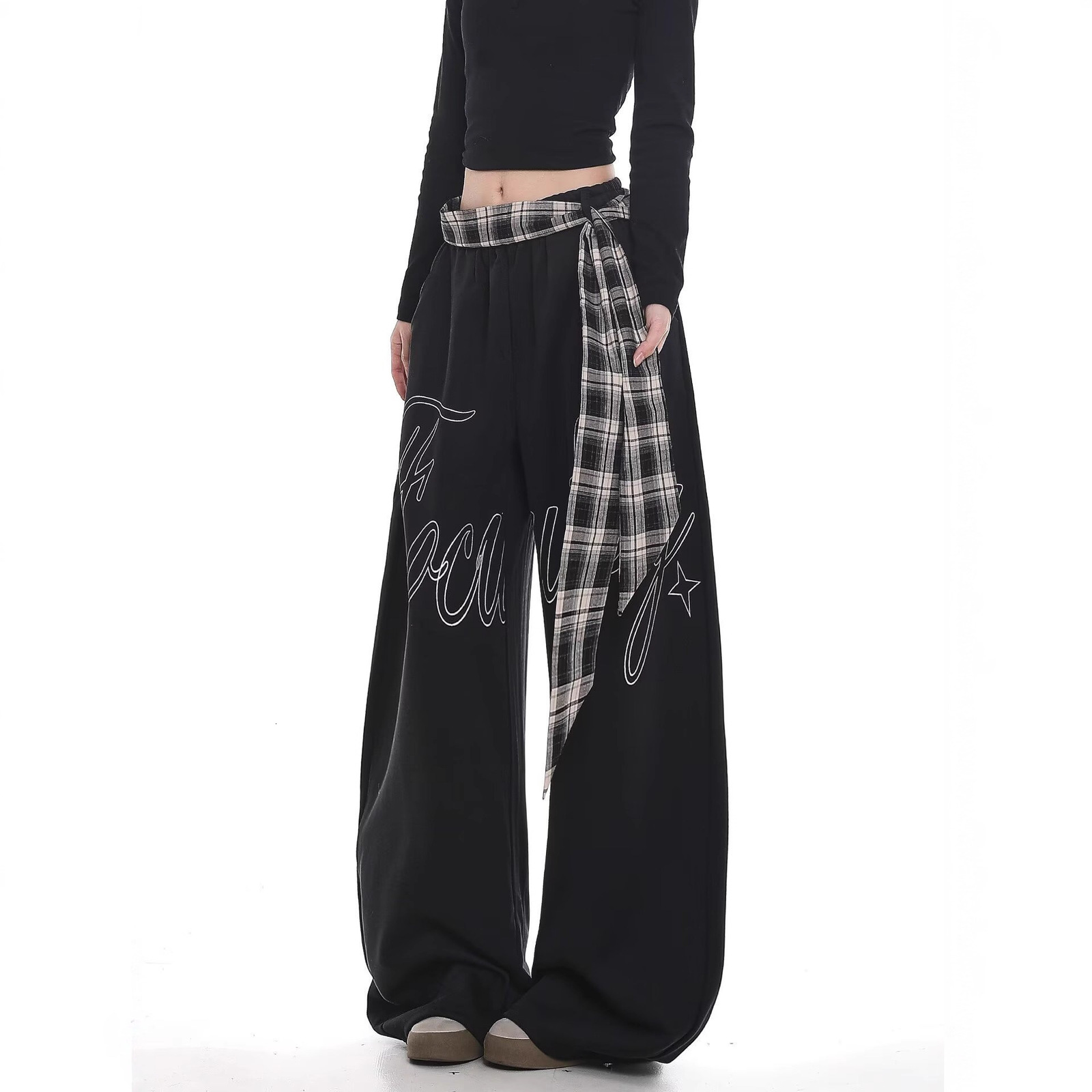 UNCLEDONJM Hip Hop Plaid Pants Men Ins Irregular Casual Pants Patchwork Pants Fashion Streetwear Trousers t2-a002 201126