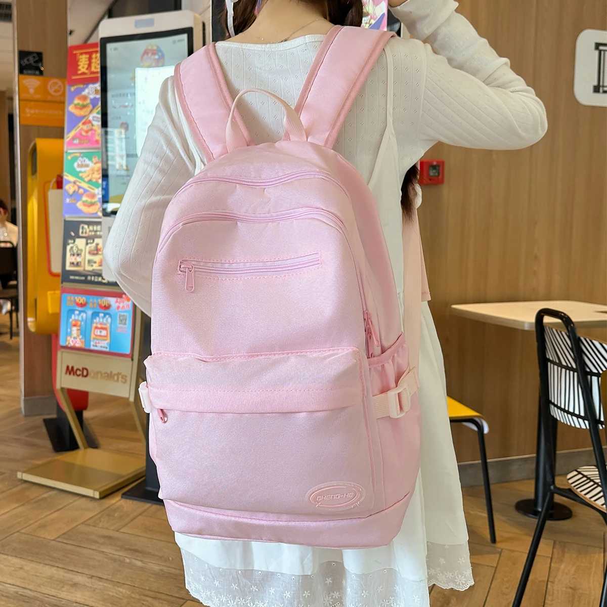 School Bag Junior High School Simple Large Capacity Elementary School Student Backpack Trendy s and s School Gift High School StudentM251222
