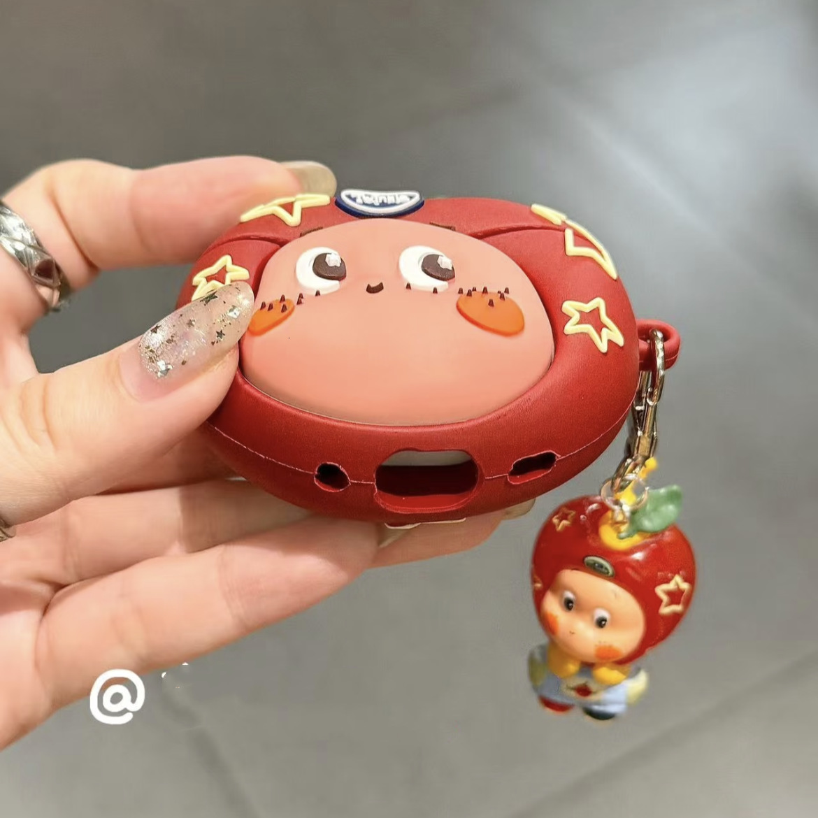 3D Red Apple Cartoon Cute Compatible with AirPods 4th Generation Earphone Protective Case Silicone Pro 2/3 Soft Shell New Model