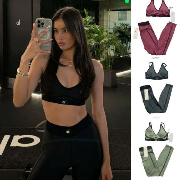 Womens Yoga Quick-drying Alonessitys Sports Bra Fashion High Waist Hip bra+legging Tights Breathable Yoga Fiess Running Set Alonessitys women clothes set socks