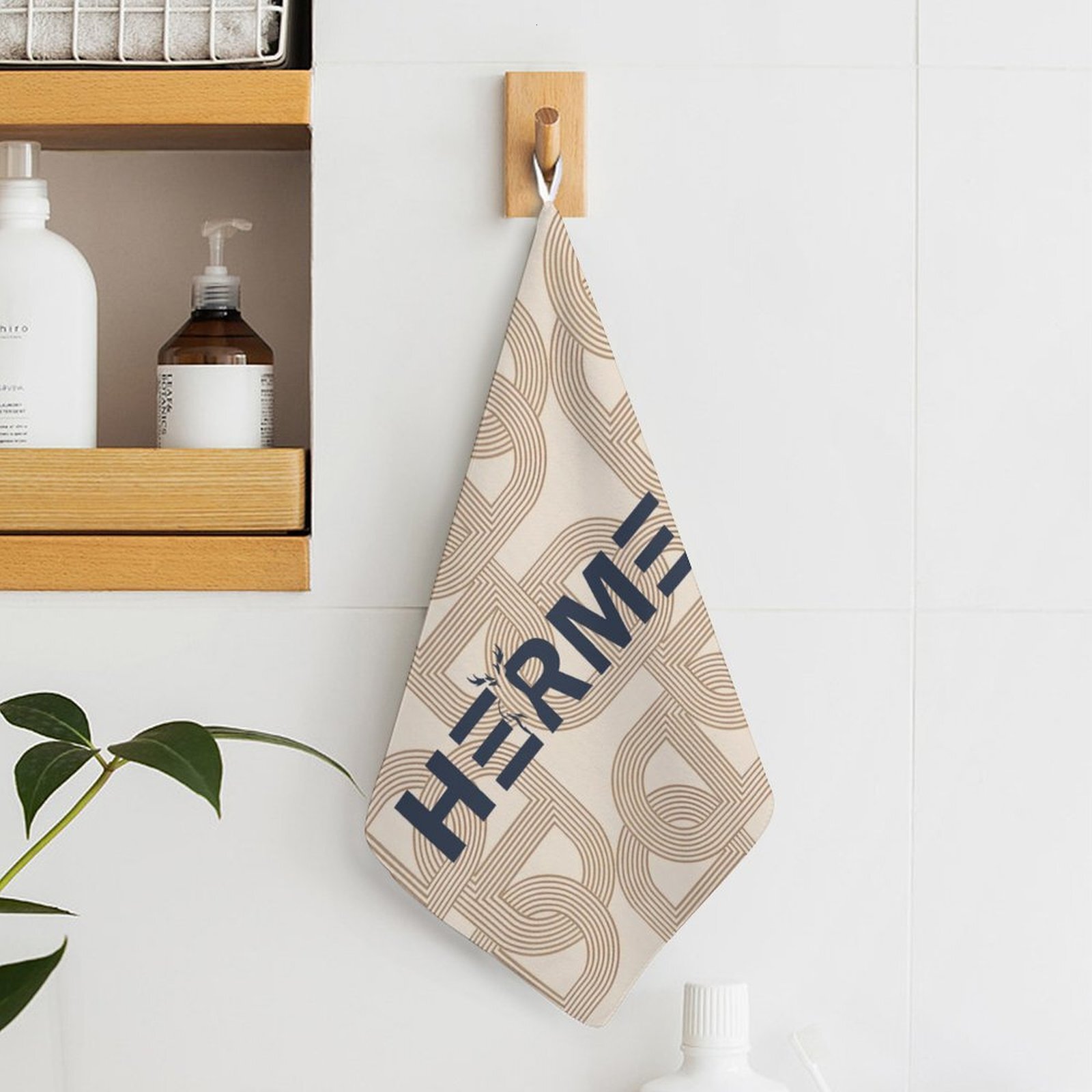 Custom Designer H Towels Luxury Horse Pattern Premium Hand Towels Set 11 by 11 inches Ultra Soft and Highly Absorbent Gym Shower Kitchen Hotel H64