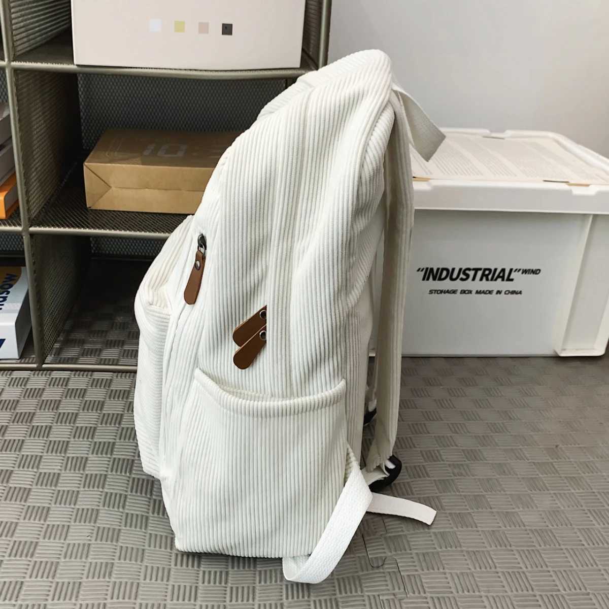 for s 2025 New Style College Students High School Students Corduroy Backpacks Junior High School Students Elementary School Students Backpacks HikM251