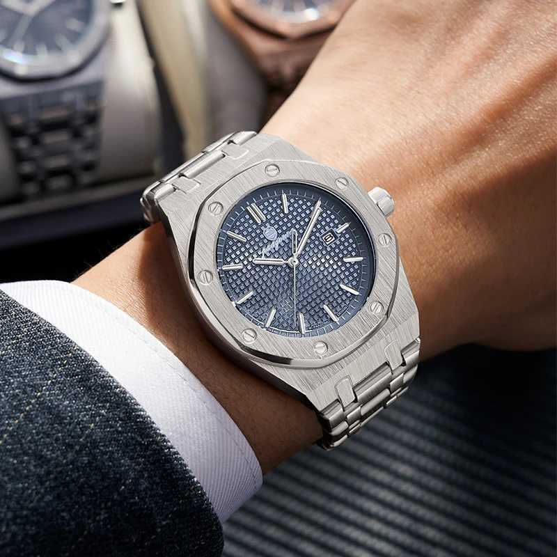 PAAZU Round Luxury Men Wrist Waterproof Luminous Date Stainl Steel M Clock Busin Sports Quartz es For Men M251222