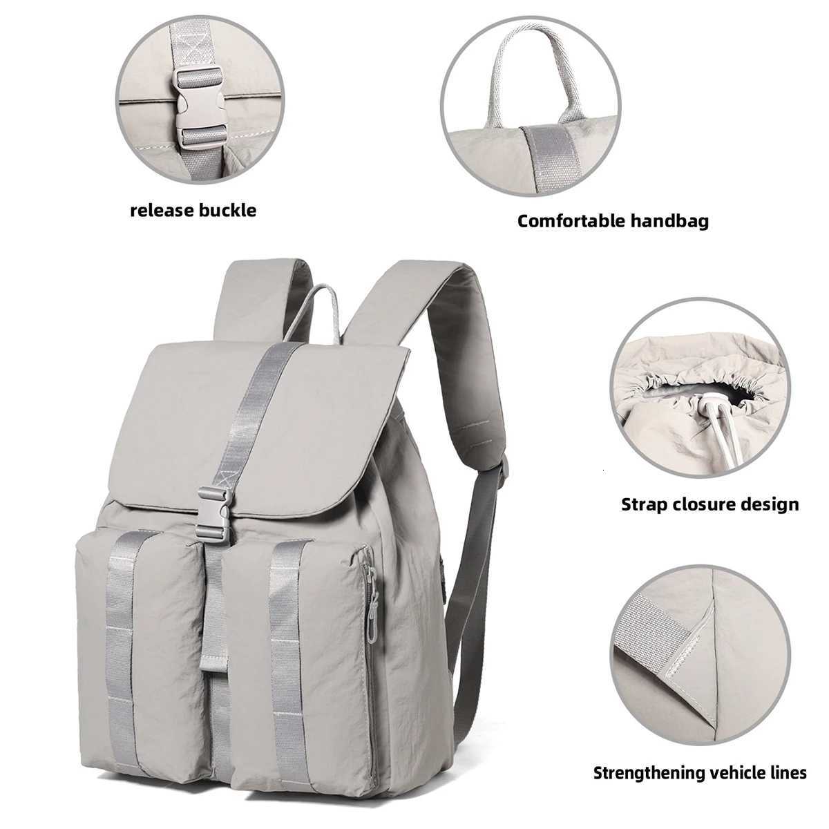 Drawstring Backpack for Women 2025 New Fashion Versatile Travel Lightweight Backpack Small Commuter Waterproof Small School Bag Couple Student ClassM2