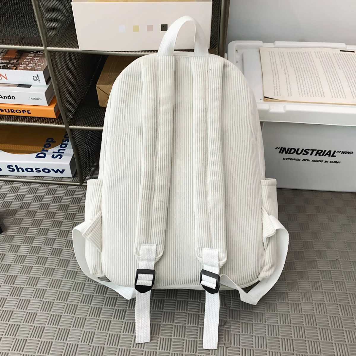 for s 2025 New Style College Students High School Students Corduroy Backpacks Junior High School Students Elementary School Students Backpacks HikM251