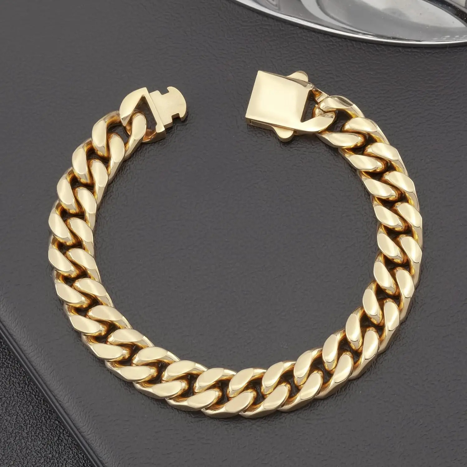 8/10/12/14mm Wide Miami Cuban Link Chain Bracelet for Men Women Hip Hop Urban Street-wear Jewelry Stainless Steel Bracelet 251219 - view 4