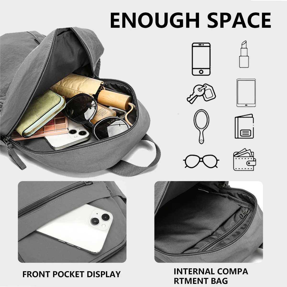 sh Mommy Normcore Travel Backpack New Niche Lightweight Commuter Fashion Burden-Reducing BackpackM251222