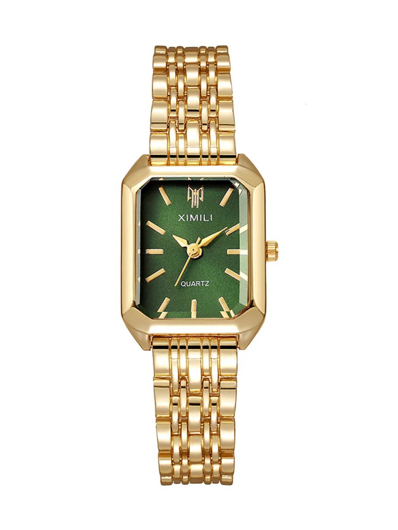 Fashion Entry Luxury Small Square No Number Dial Alloy Str Wen Quartz 5 Piece Set for Thanksgiving Christmas M251222