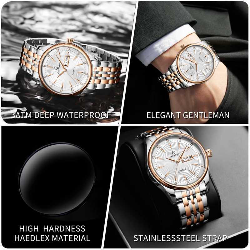 PENGAGAR Luxury Mens es Waterproof Stainl Steel Luminous Men Date Chronogrh High Quality Quartz M Wrist M251222
