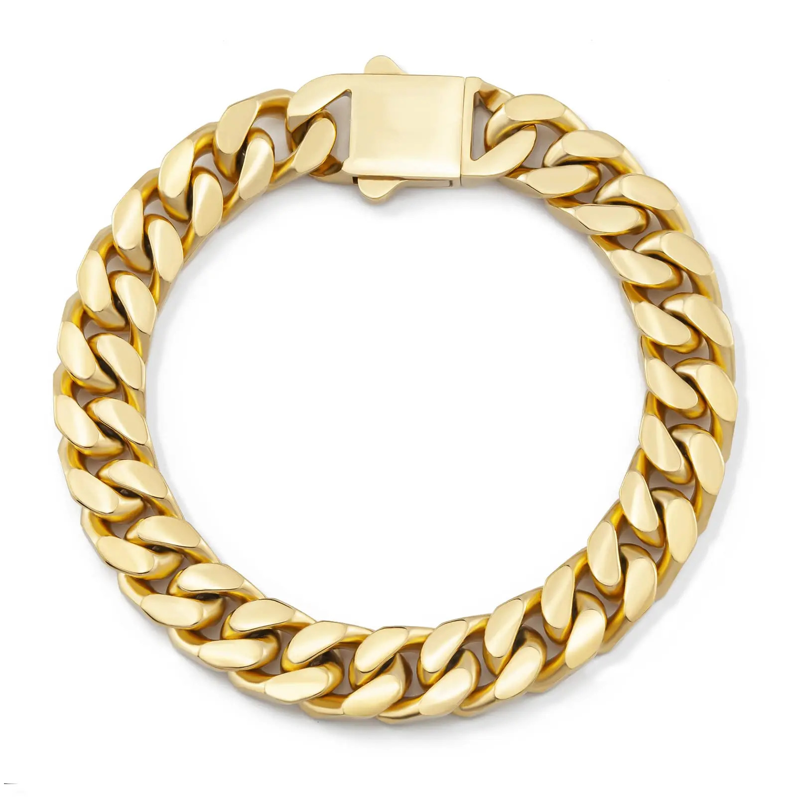 8/10/12/14mm Wide Miami Cuban Link Chain Bracelet for Men Women Hip Hop Urban Street-wear Jewelry Stainless Steel Bracelet 251219 - view 3