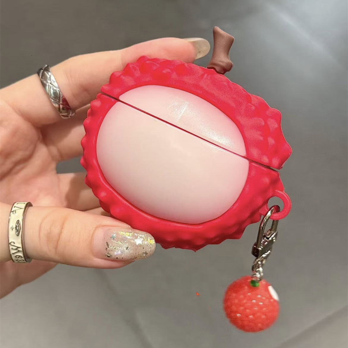 3D Red Apple Cartoon Cute Compatible with AirPods 4th Generation Earphone Protective Case Silicone Pro 2/3 Soft Shell New Model