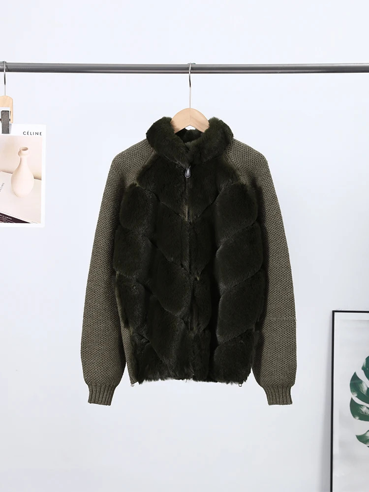 Street Faux Fur Patchwork Jacket Women Sense Long Sleeves Casual Female Coat 2025 Autumn Winter Lady Streetwear 251210