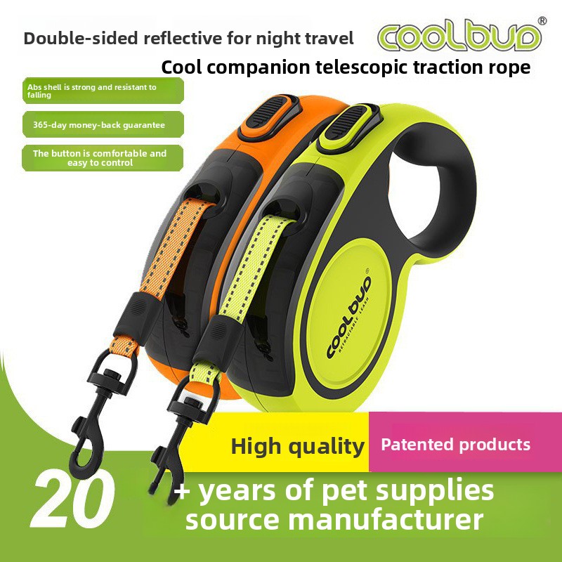 Retractable Dog Leash Reflective Pet Leash with Automatic Locking for Small Medium Large Dogs Durable Nylon Rope