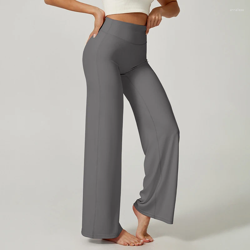 Women's Pants Sports Straight Yoga Women Comfort Light High Elastic Wide Leg Fitness Trousers Woman Solid Color Waist Casual Z260314