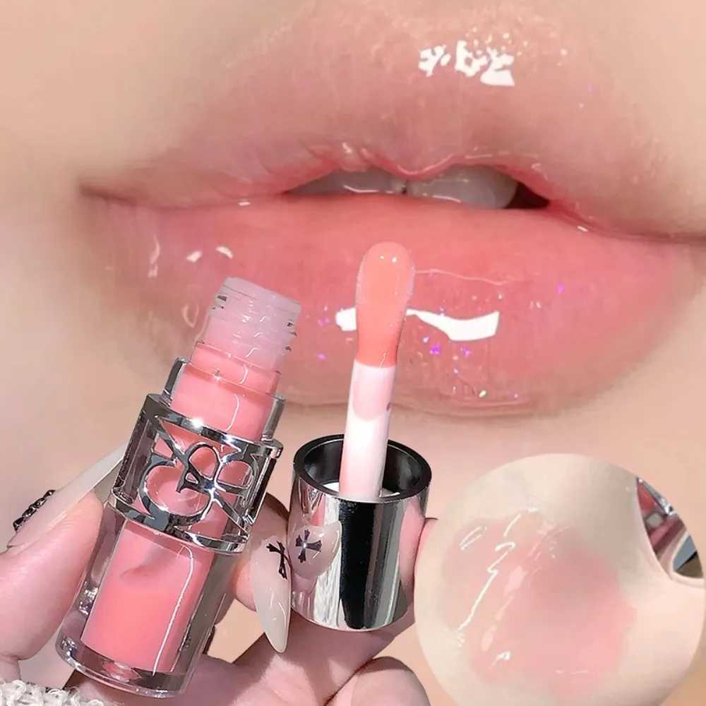 Clear Glass Gray Coffee Shine Lip Gloss Mirror Watery Moisturize Plumper Long Lasting Lip Tint Juicy Lip Oil Gloss Stain MakeupT251222