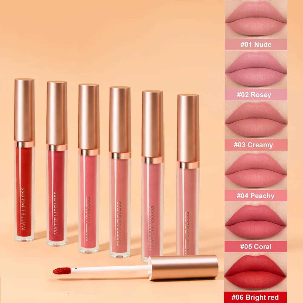 6PCS Matte Liquid Lip Gloss Set Moisturize Waterproof 24 Hours Long Lasting Lipstick Lip Tint Korean Makeup For Women Lip InkT251222