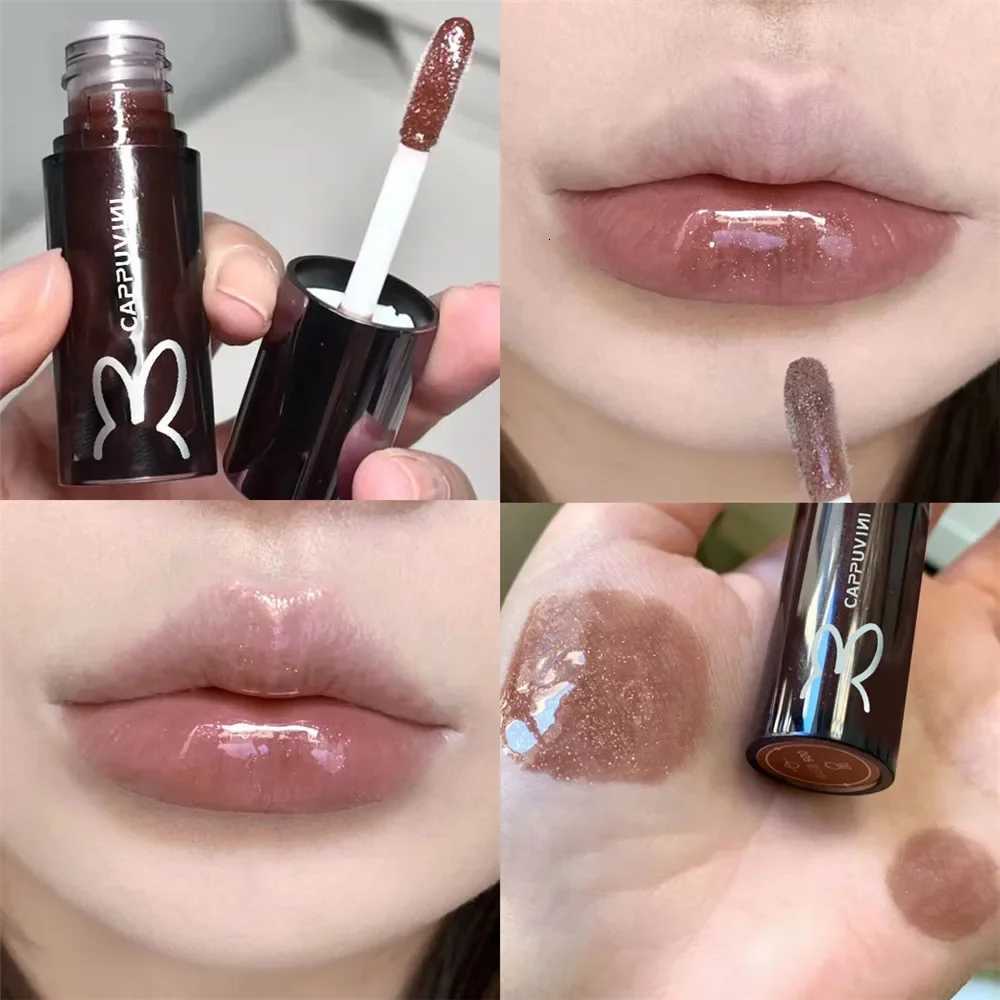 CAPPUVINI Shiny Diamond Lip Gloss Moisturizing Water Lip Glaze Long Lasting Nourishes Lips Lip Plumper Lips Tint Lips Oil MakeupT251222
