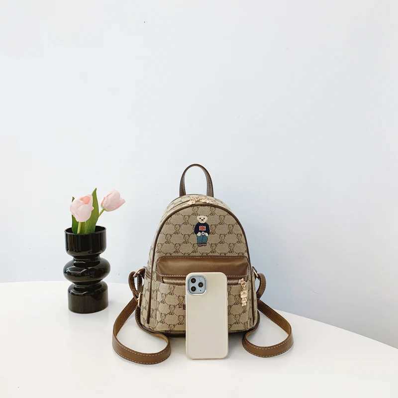 fashion students BackpackCute embroidered bear backpack for women School backpack for Young trend women backpackM251222