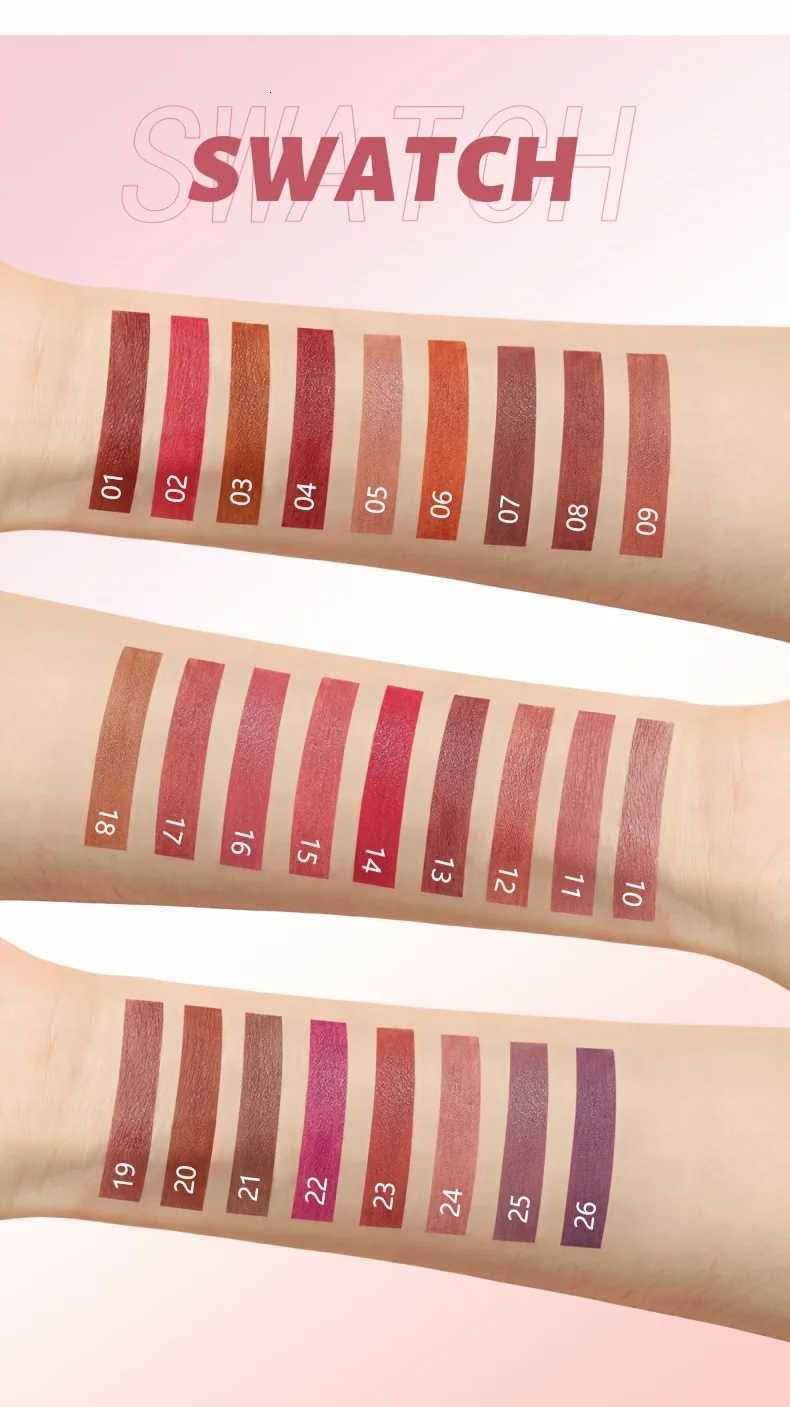 Matte Lip Gloss - Smudge-resistant non-stick cup waterproof and sweatproof long-lasting matte silky velvet lip glossT251222