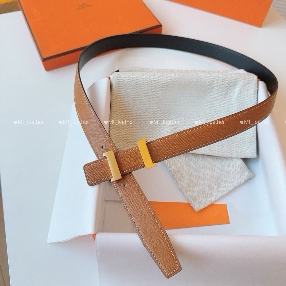 High quality Designer women belt luxury real leather belt width 24mm classic letter steel buckle reversible belt black brown gray Epsom leather women fashion belt