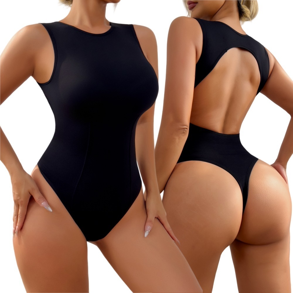 Seamless OnePiece Bodysuit Sexy Tank Top Backless Tummy Control Tight Thong Shapewear Bodysuit 240820