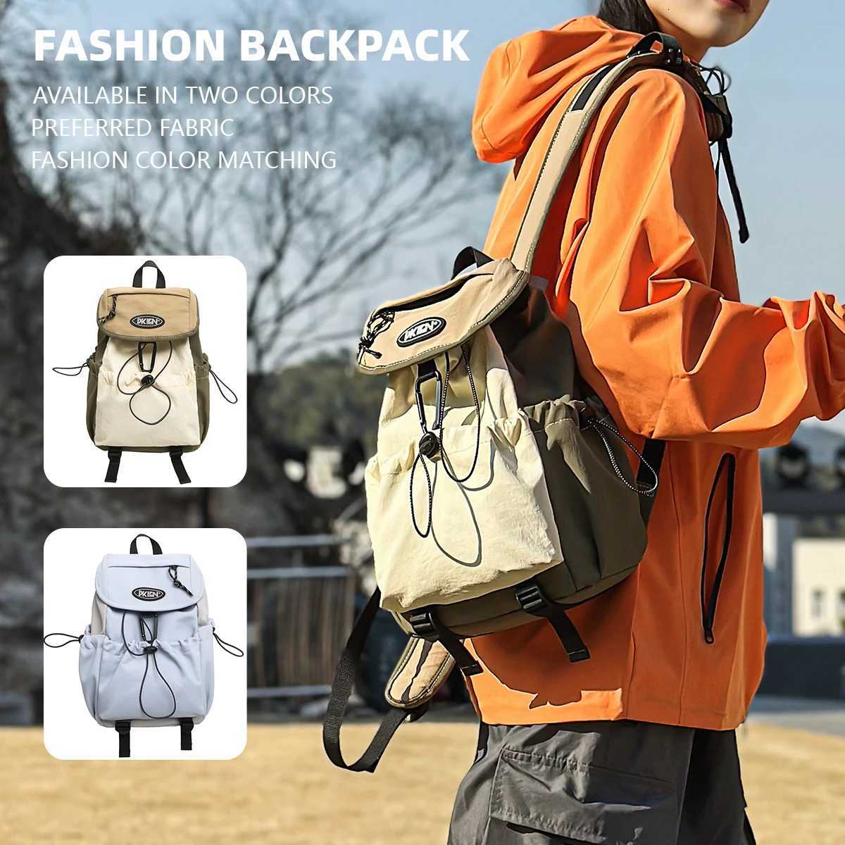 Outdoor Backpack Mens Contrast Color School Bag Lightweight Travel Bag Sports Hiking Small Backpack WomenM251222