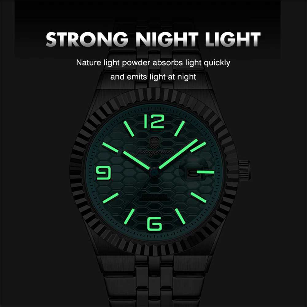 PAAZU Top Luxury Man Waterproof Stainl Steel Men Wrist Luminous Date Week Fashion Busin Quartz Mens es M251222