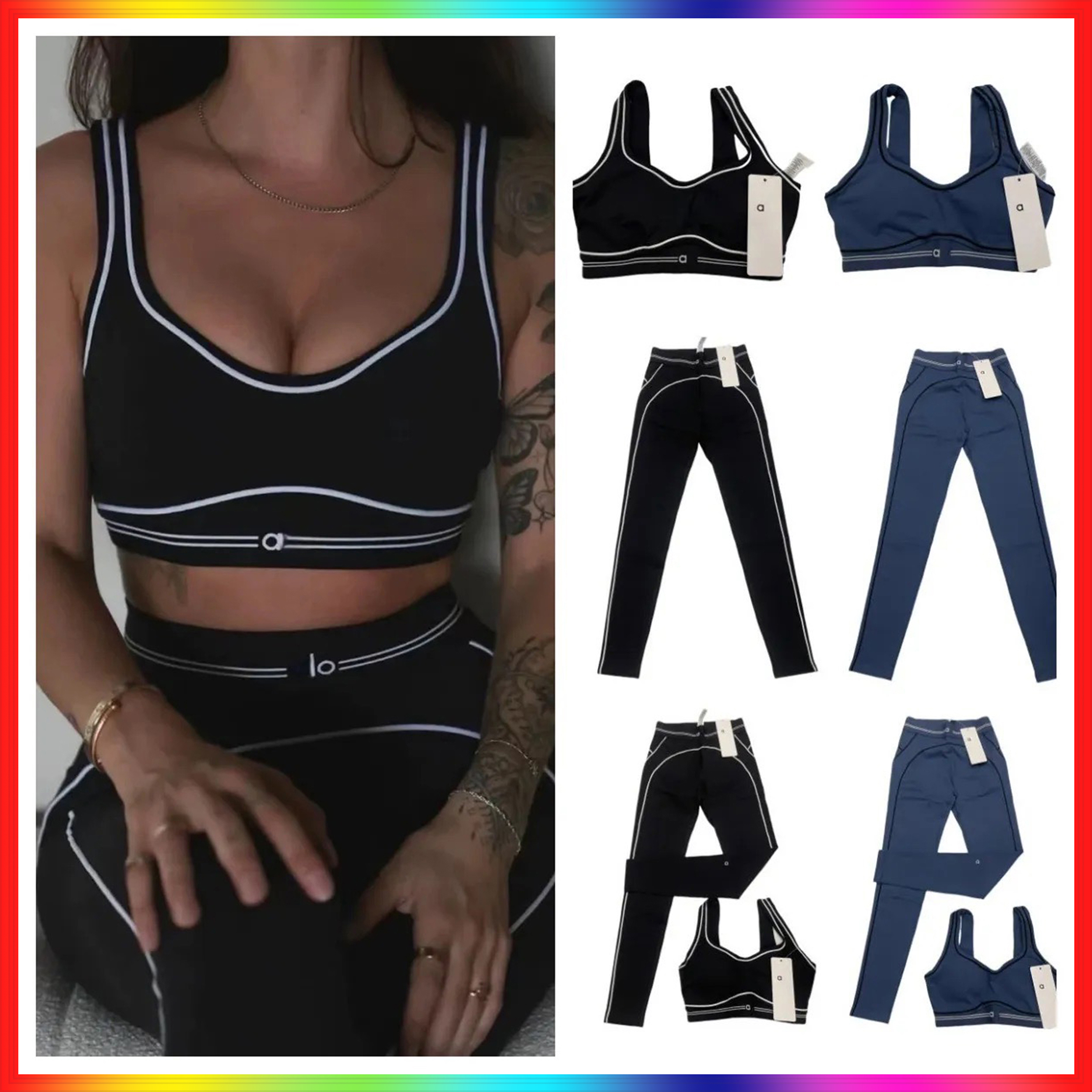NEW 10A yoga exercise set 2 piece bra+pants sets high end minimalist sports clothing sportswear designer women gym bra leggings clothes Sets pilates