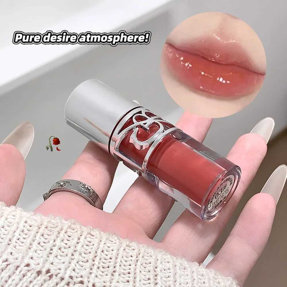 Clear Glass Gray Coffee Shine Lip Gloss Mirror Watery Moisturize Plumper Long Lasting Lip Tint Juicy Lip Oil Gloss Stain MakeupT251222