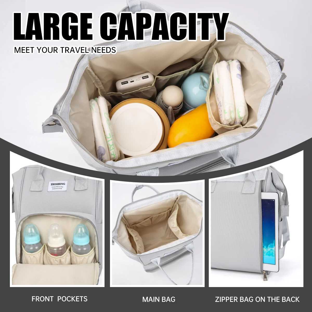 Small Size Lightweight for Outings Portable Double Shoulder Mother and Backpack Stylish HighLookingW aterproofS tainResistantMa ternityBa gfo rCoM2512