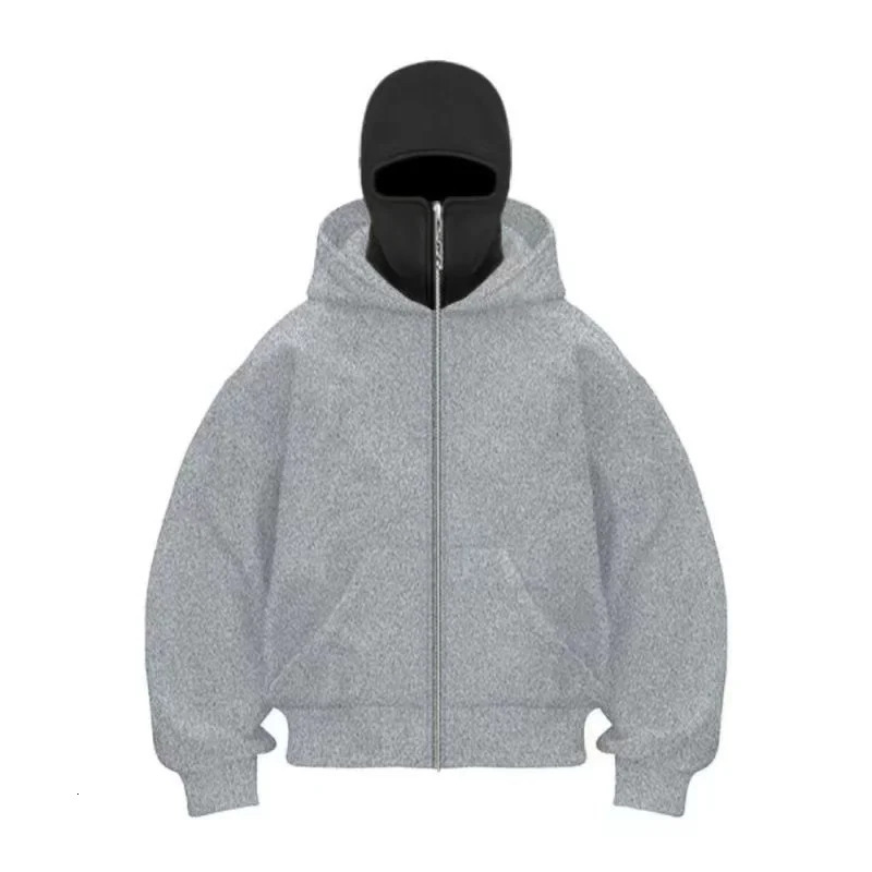 2025 Autumn/Winter Mens Ninja Hooded Loose Y2K Sport Shirt Street Loose Casual Masked Sweatshirt Windproof Double Hoodie 251216
