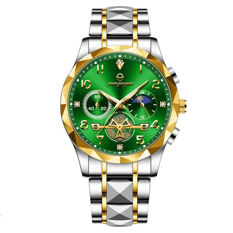 PENGAGAR Luxury Man Wrist Chronogrh Waterproof Luminous Men Stainl Steel High Quality Sport Mens Quartz es M251222