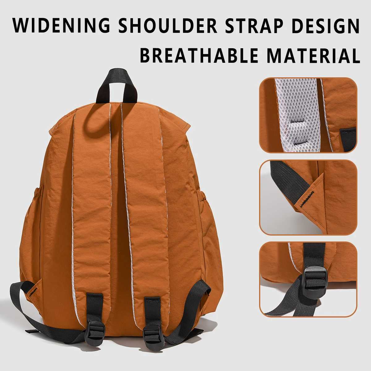 Designed Backpack Large Capacity Drawstring Washed Cloth Multi-Functional Outing Lightweight Work Clothing High School StudM251222