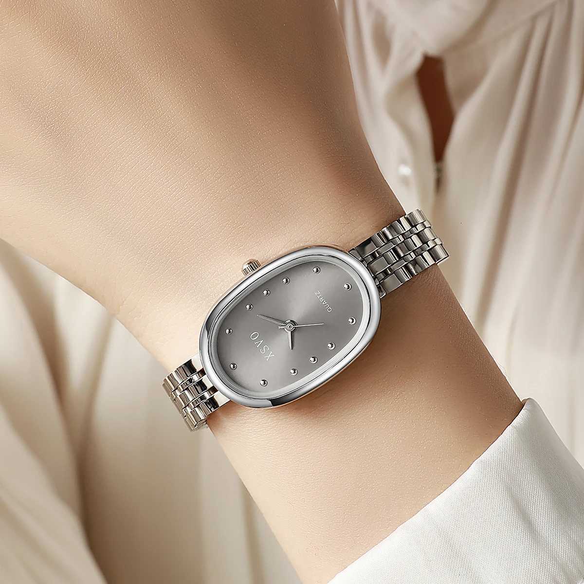 Fashionable simple and elegant oval rhinestone sc Wens quartz set of 5 s suitable for Thanksgiving Christma M251222