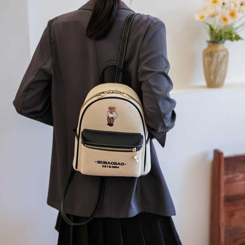 fashion students BackpackCute embroidered bear backpack for women School backpack for Young trend women backpackM251222