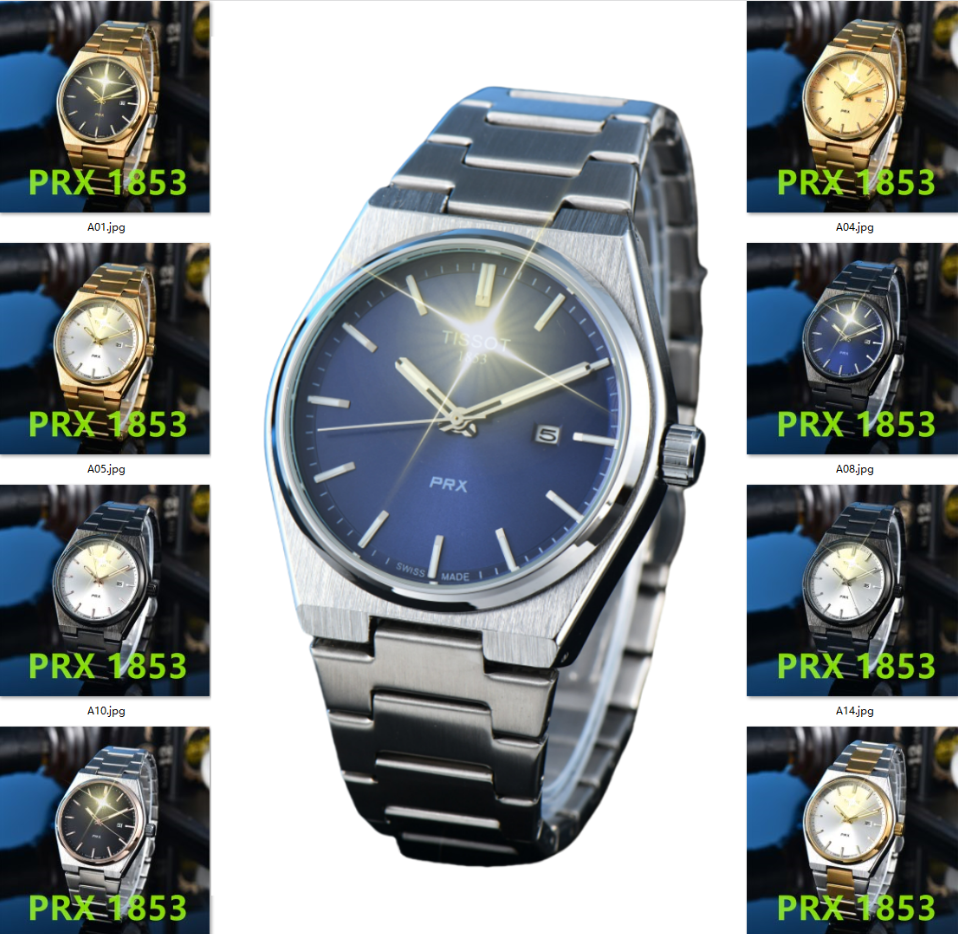 TOP Brand 1853Tissity WristWatches Men Top-grade Movement Watches Date Watch classic Luxury PRX POWERMATIC80 wrist-watch Steel Strap 50337
