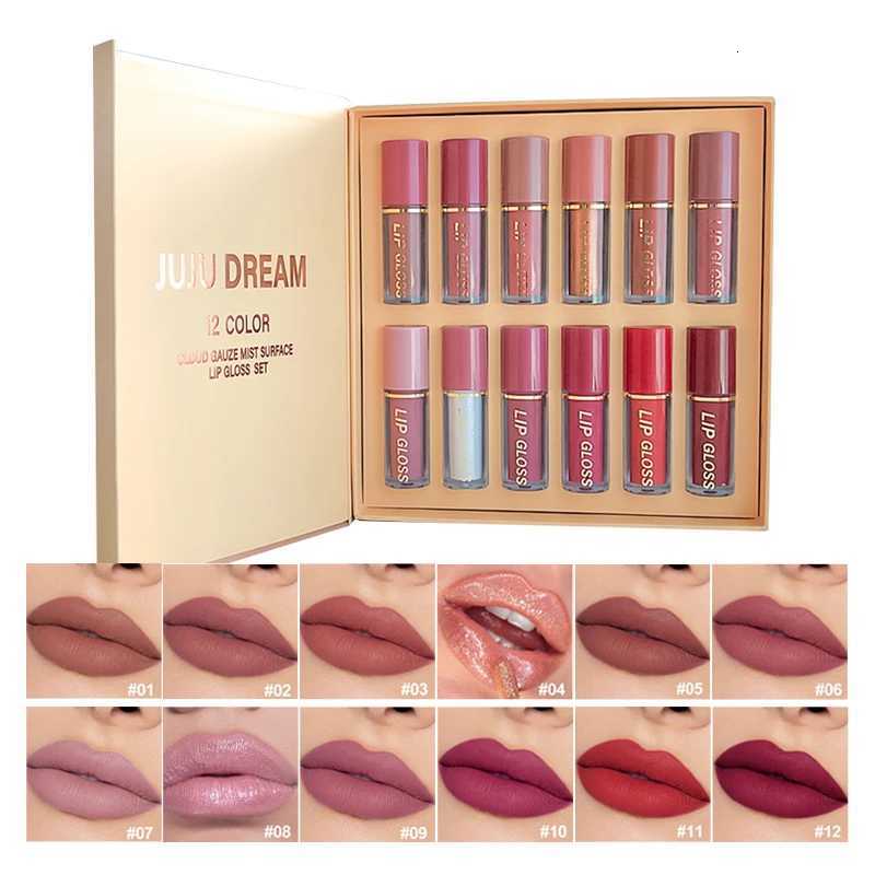 12Pcs Lip Gloss Set for Women Shiny Liquid Lip Tint Makeup Kit with Rich Colors Soft Glossy Lip Stain Combo Gift Set for GirlsT251222