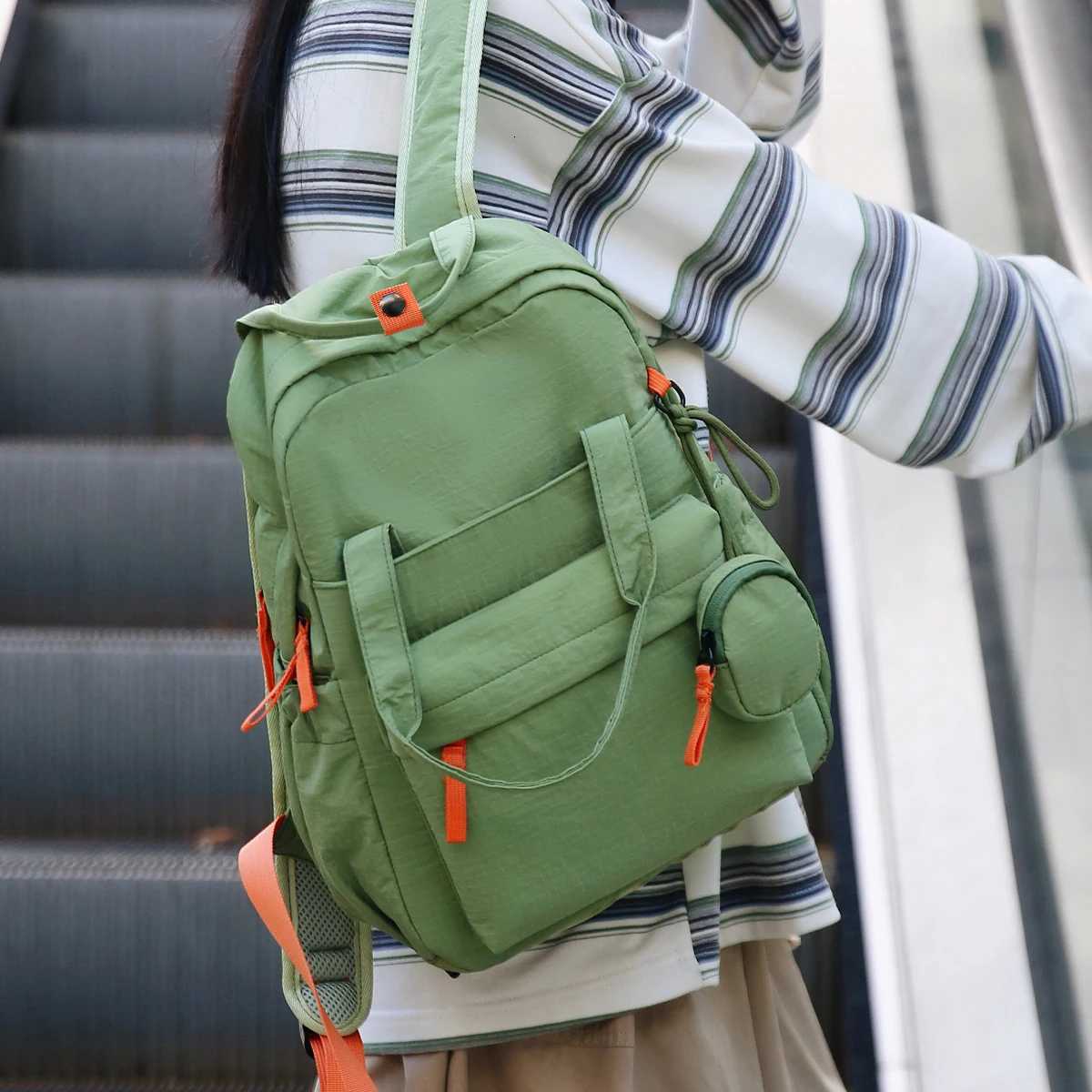 Autumn and Winter New Small Plaid Backpack Korean Style High School Student Schoolbag Female College Student Outdoor Backpack Male Travel Sports Hikin