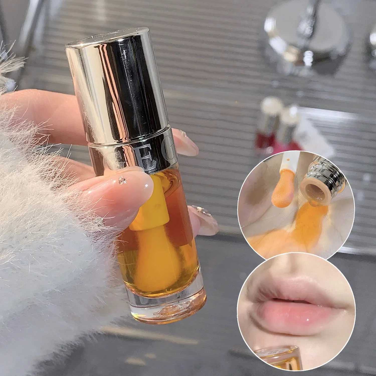 Moisturizing Glass Lip Oil Purple Jelly Violet Transparent Plumper Lip Gloss Makeup Nutritious Liquid Lipstick Brush Lip CareT251222