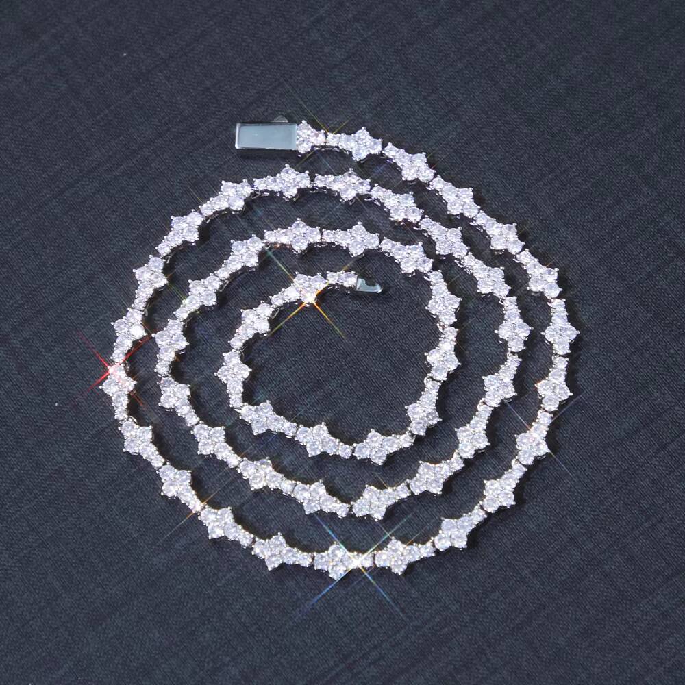 Hip Hop Necklace 18K Gold 925 Silver Certificate D/VVS Moissanite Diamond Cuban Chain