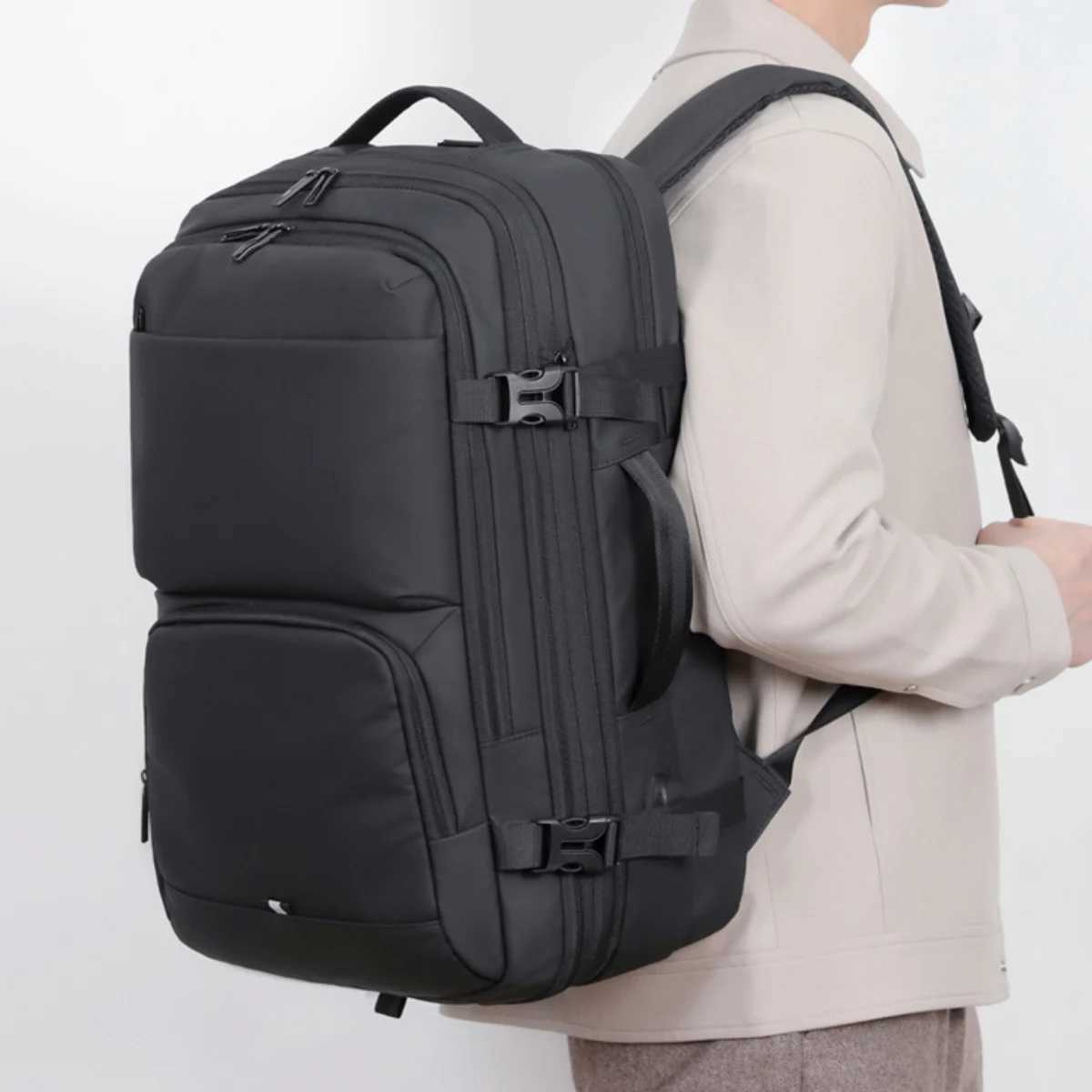 Mens Business Commuter Backpack Large-Capacity 16-Inch Computer Bag for Business Trips College Student School BagM251222