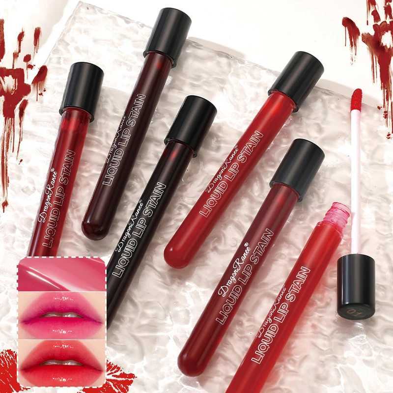 Halloween Lip Glaze Sexy Red Not Fading Lip Stain Moisturizing Liquid Plasma Lipstick Water Lipgloss Makeup Lip Tint CosmeticsT251222