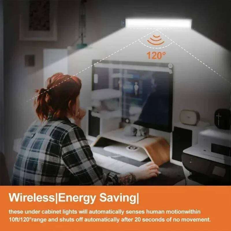 PIR Motion Sensor LED Under Cabinet Lamp Dimmable Rechargeable Night Light Stairs Closet Room Aisle Tube Bar Detector Bulb 25L1222