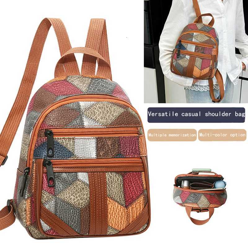 Neutral style backpack for men and women suitable for travel and shopping The design features a combined patternM251222