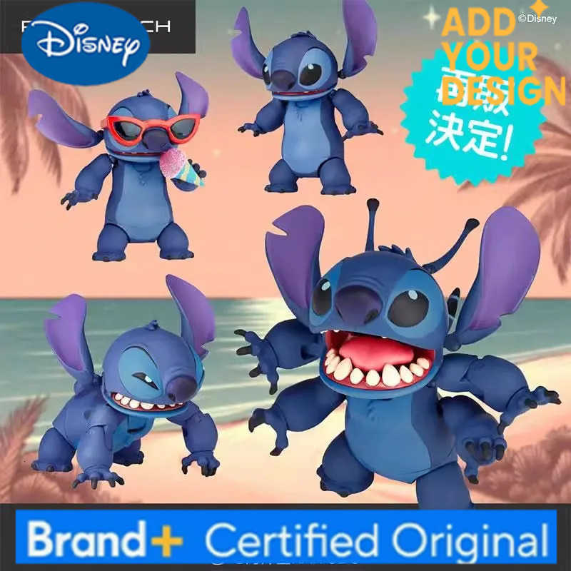 Disney 2025 New Kaiyodo Stitch Action Figure Revoltech Stitch Figurine Joint Mobile Model Toys Ko Version Collection Children Gifts H251222
