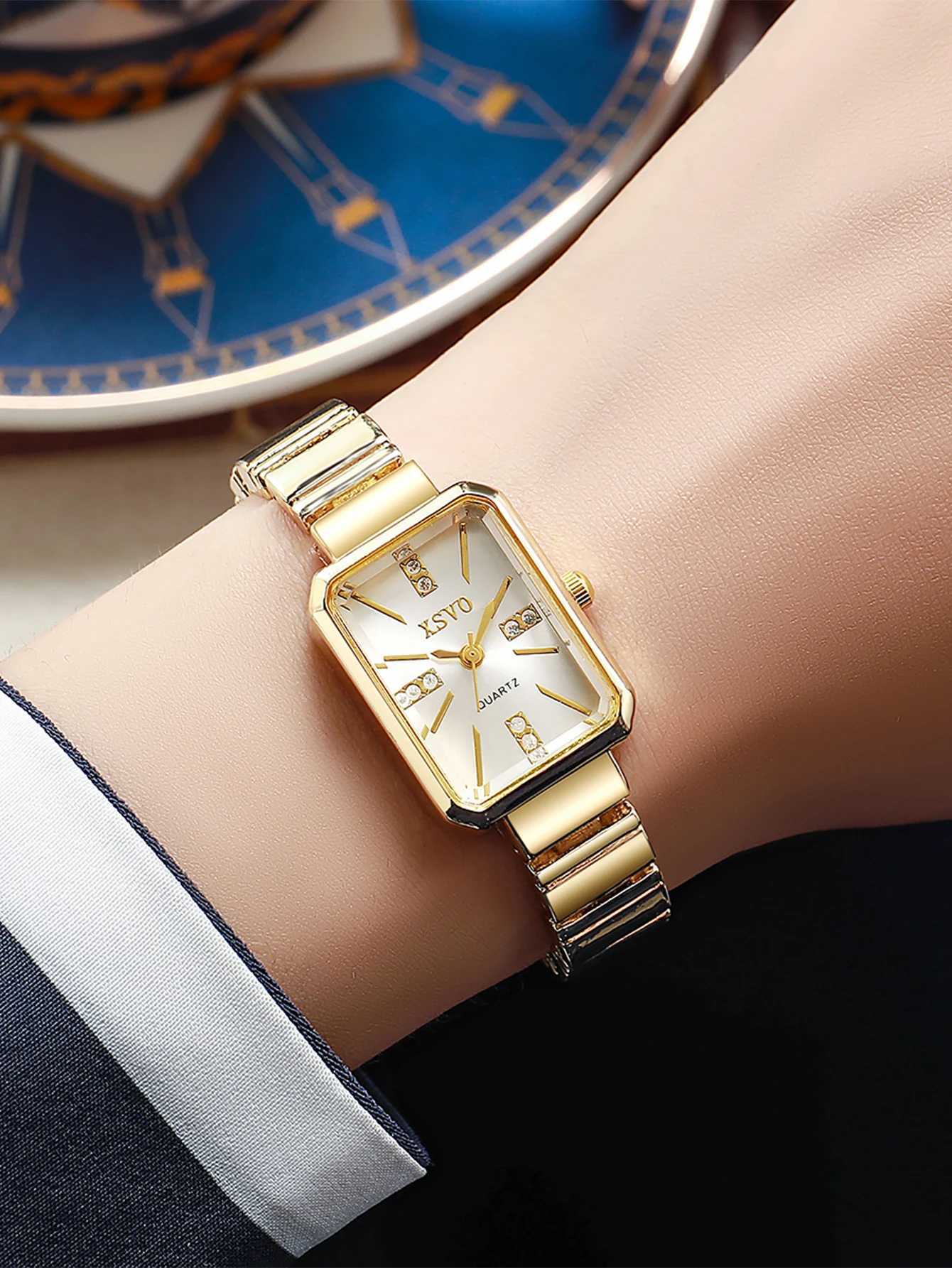 Line sc metallic texture quartz for ladies suitable for Christmas Halloween holiday gift M251222