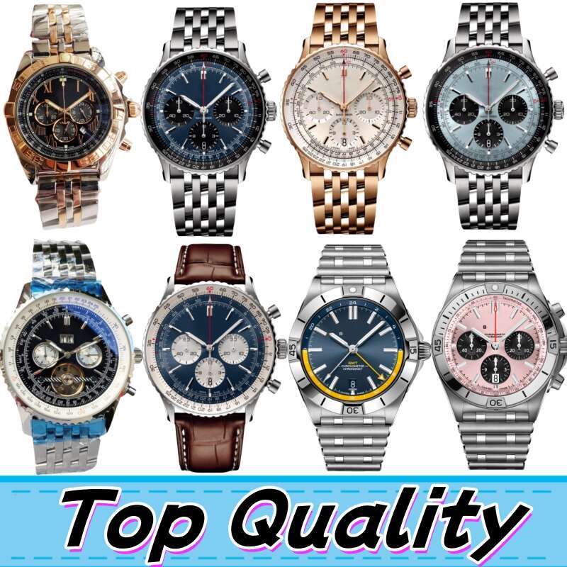 Breitlnglies Watch Navitime Chronomat Watch AAA Luxury Mens Designer Br Watch Man Watch Woman Top Quality Superclone Chronograph Quartz Automatic Watch Box 002